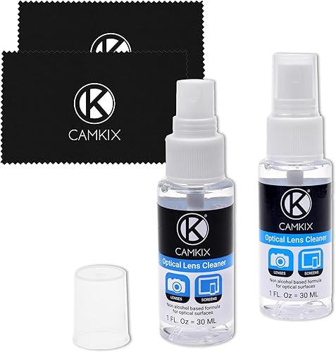 Miniatura 2 de Camkix Kit de limpieza de lentes y pantallas, 2 rociadores de limpieza, 2 paños de microfibra, perfecto para limpiar la lente de tu cámara réflex