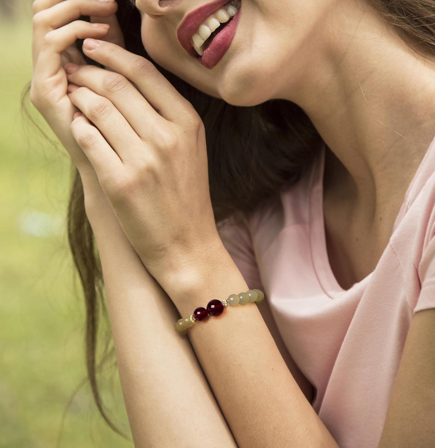 OITUDOBEM Natural Crystal Beaded Bracelet for Women Handmade 8mm Healing Gemstone Stretch Bracelets for Yoga Meditation Stress Relief Jewelry Gifts - Image 6