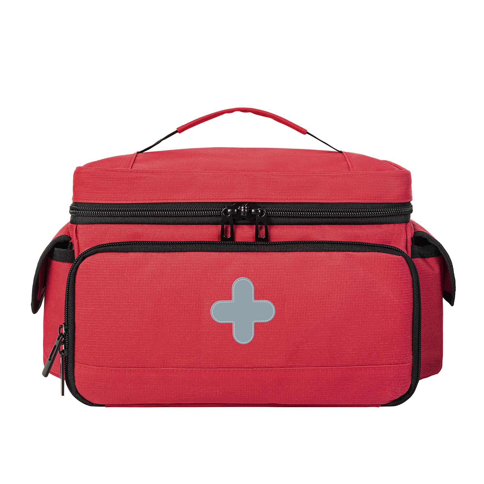 CURMIO Bolso pequeño de primeros auxilios vacío, organizador de kit de primeros auxilios familiar con mini bolsa de medicina para viajes, bolsa de almacenamiento de medicinas para el hogar y viajes