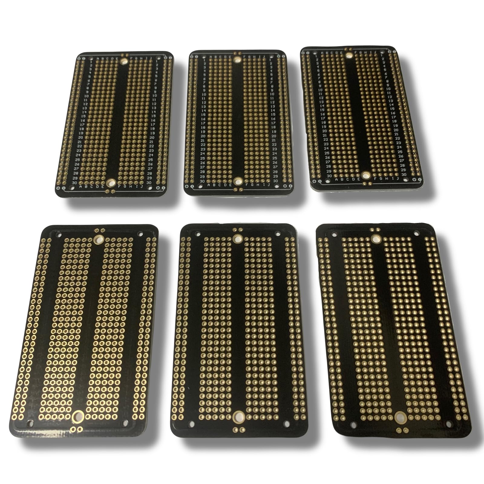 USRJXY 6 Pcs Gold Plated Prototype PCB Boards for DIY Electronic Projects and Arduino Soldering Quality Universal Circuit Boards for Point-to-Point