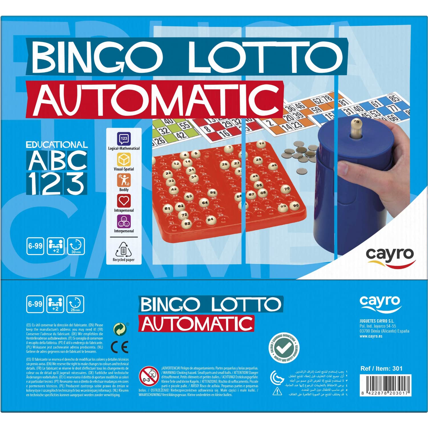 Image secondaire de Cayro - Bingo - + 6 Ans - Modèle Automatique - Jeu De Société Amusant - pour Enfants Et Adultes - Comprend 48 Cartes Différentes