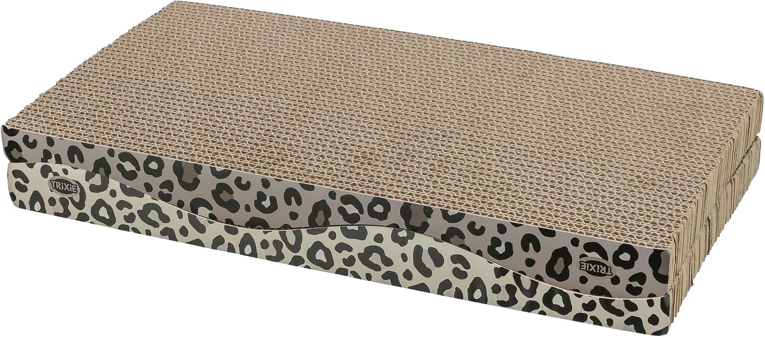 TRIXIE Drapak dla kota Lew wykonany z kartonu, 44 × 6 × 25 cm, 2 szt., zabawka do drapania z kocimiętką - 48033