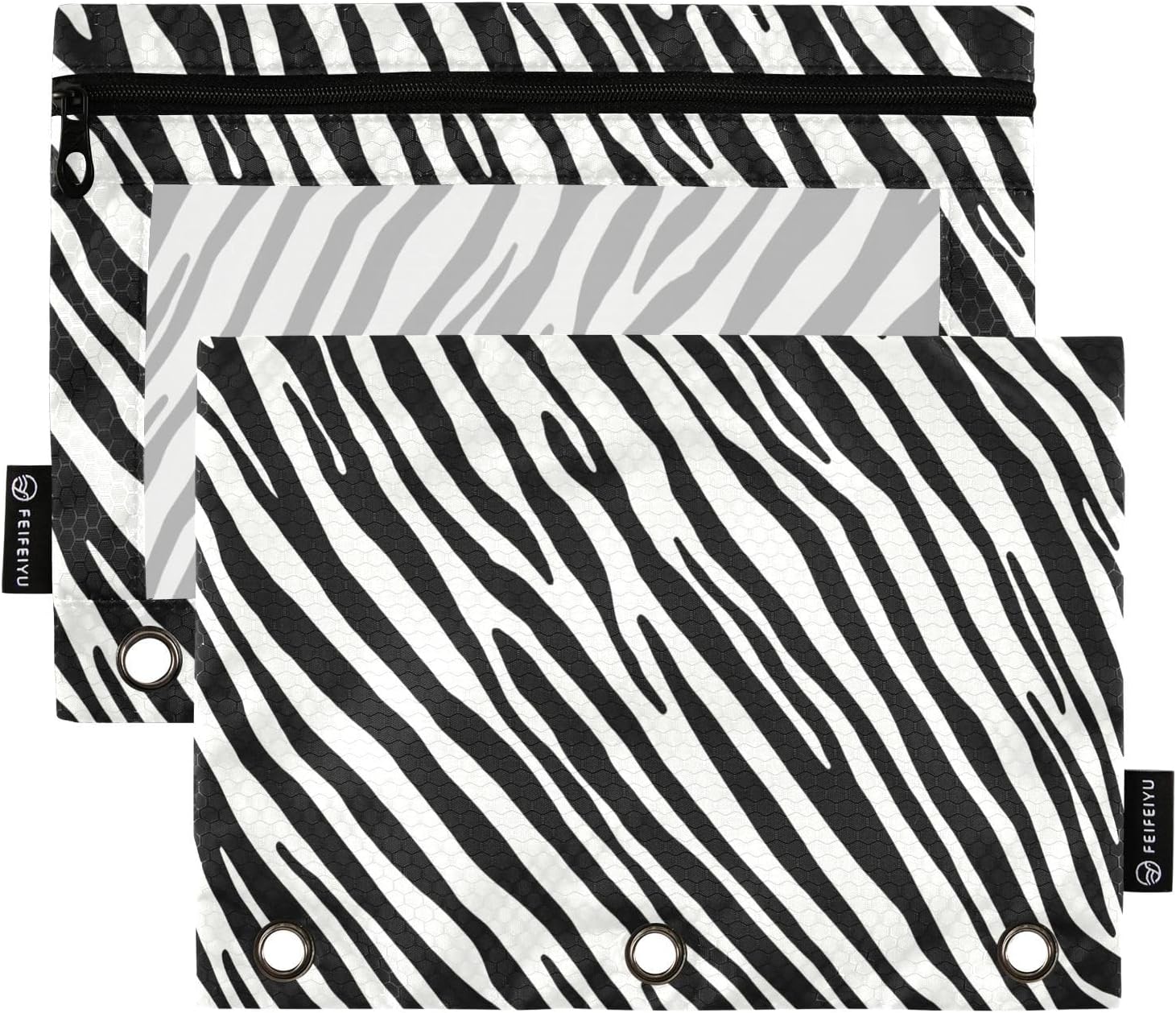 Amazon.com : Coikll Zebra Print Pencil Pouch Fits standard 3-ring ...