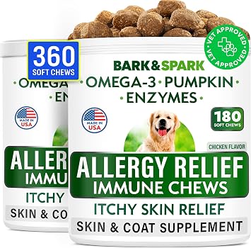 Dog Allergy Relief Chews - Skin Health & Anti-Itch Supplement with Omega-3