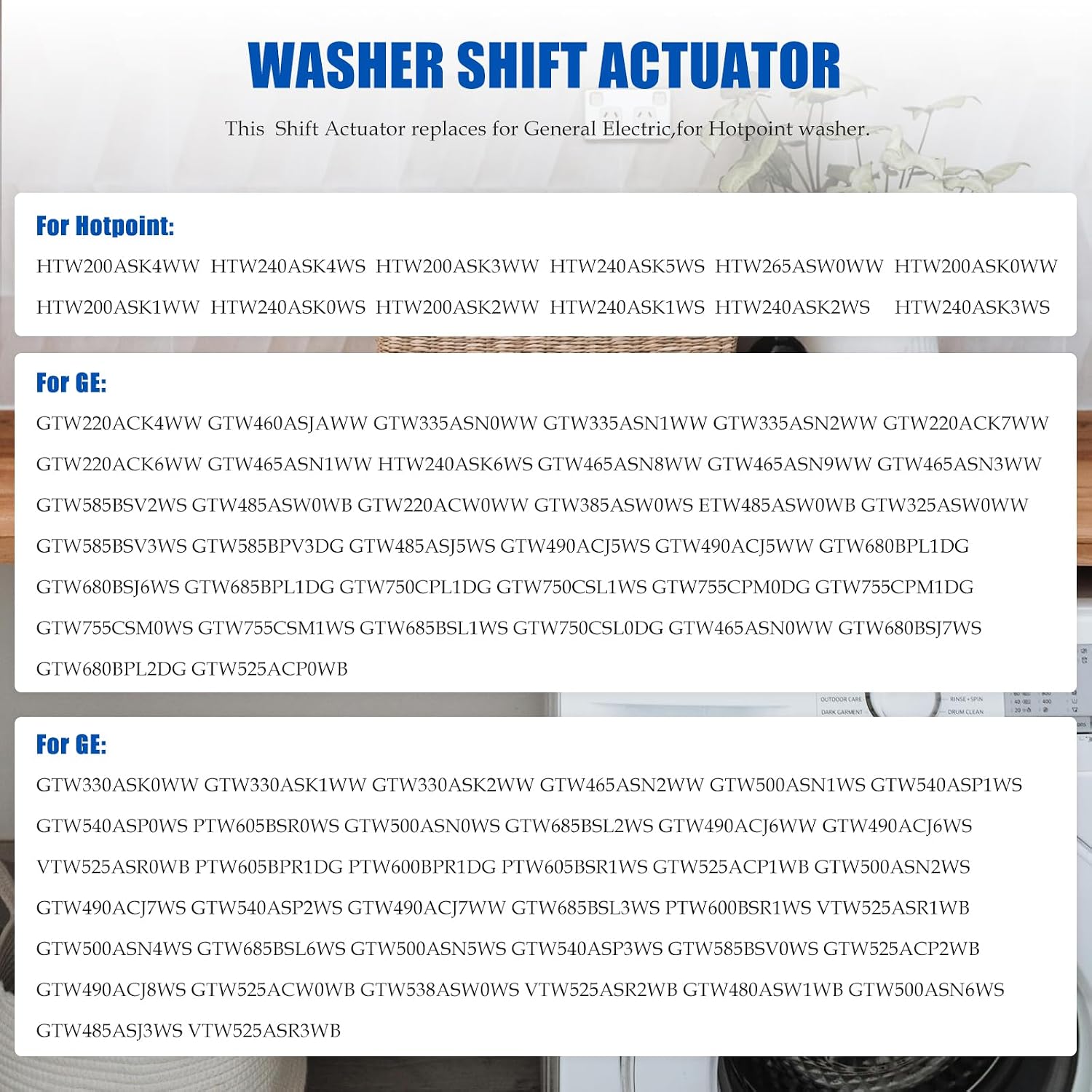 Upgraded WH03X30517 Washer Shift Actuator & WH01X27538 Drive Belt & WH05X24185 Clutch & WH01X24434 Spring & WH03X32097 Transmission Drive Pulley And Nut for GE Washing Machine Parts Set 6PCS