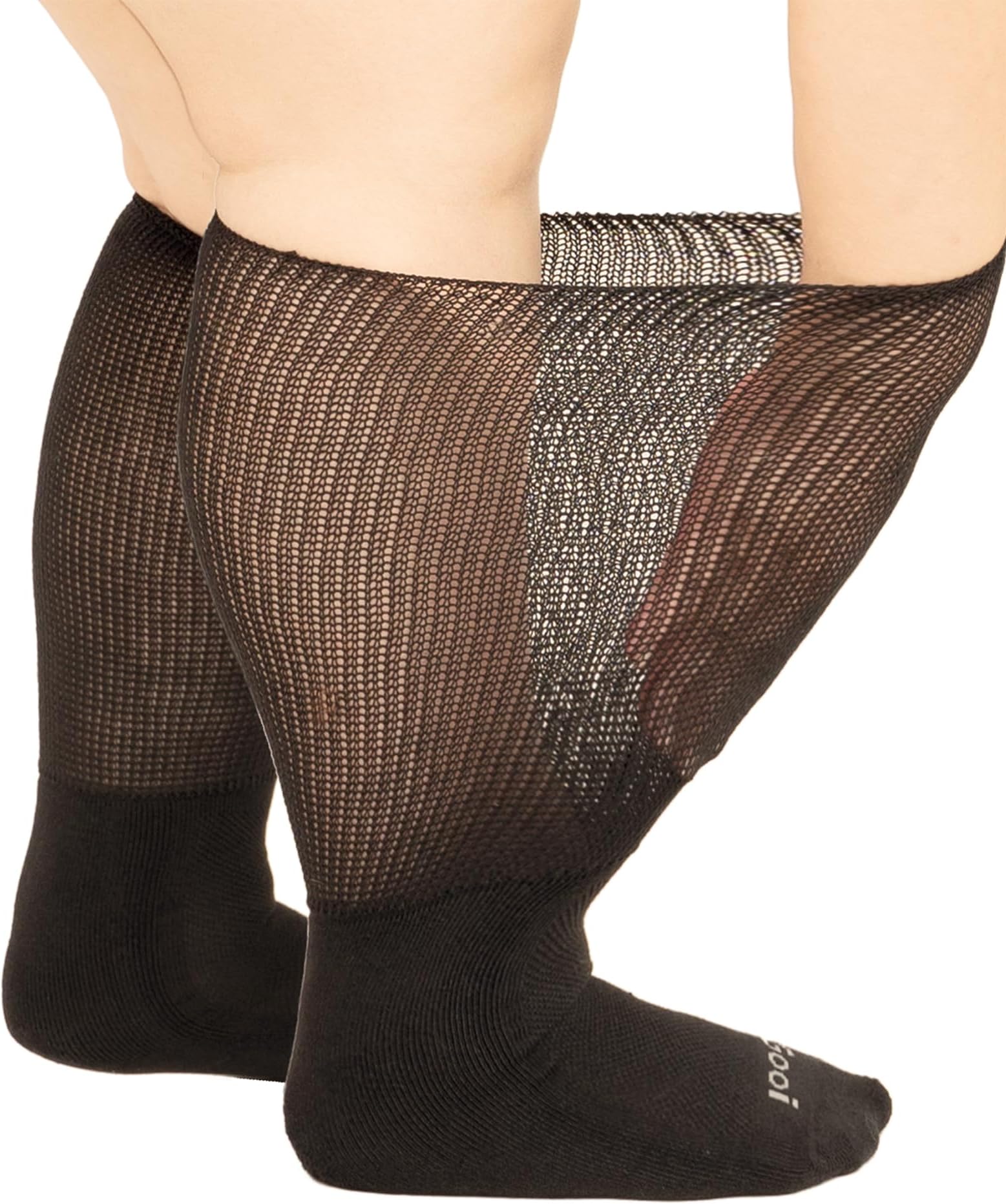 Gooi Extra Wide Socks for Swollen Feet Soft Stretch up to 30" Seniors Diabetics Men Women 10-13 13-15 Non Binding Loose Fitting Top Bariatric Neuropathy Lymphedema Edema Cast Over The Calf Plus Size,