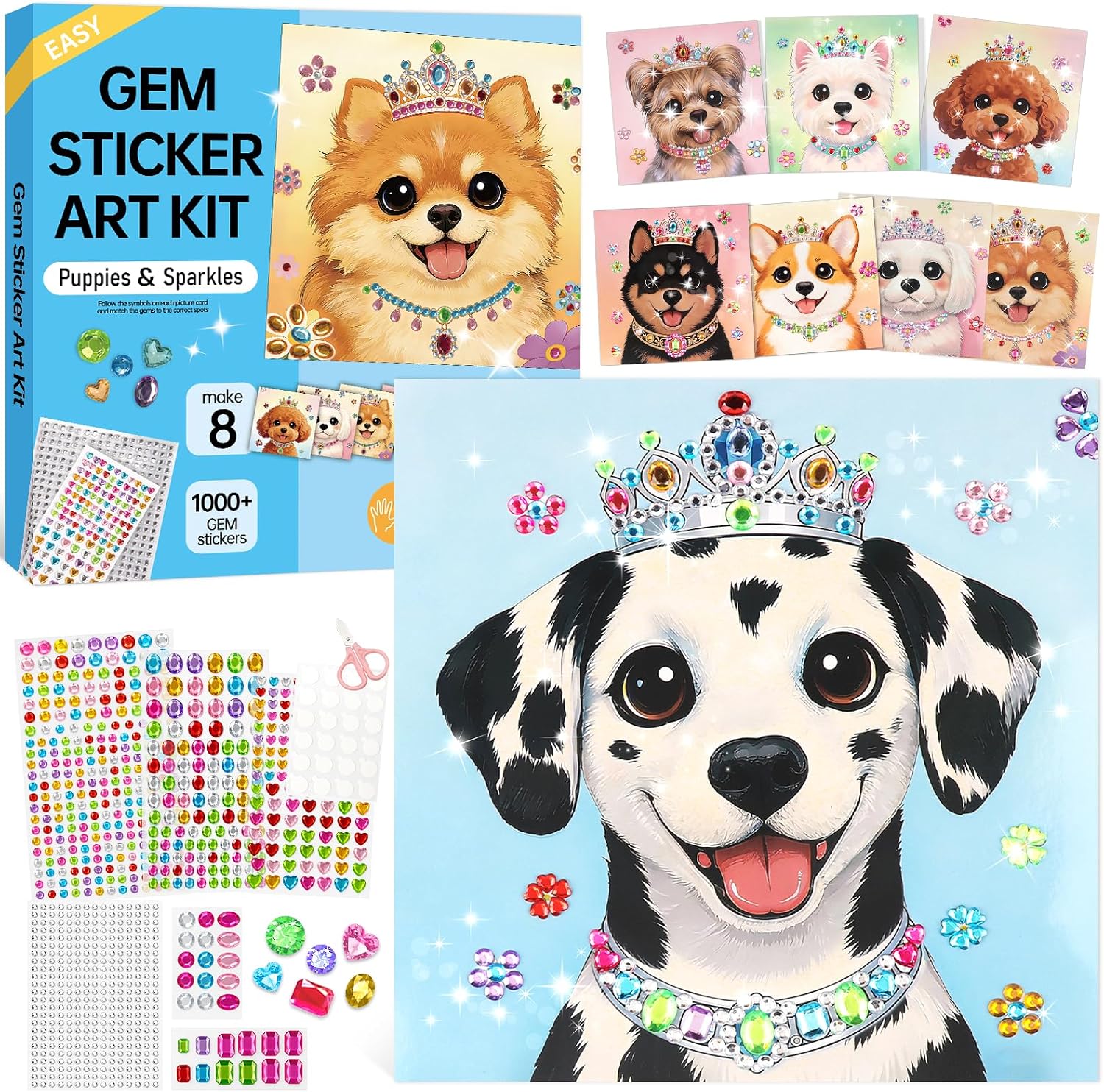Gem Art Sticker Kit,Diamond Art Sticker Crafts for Kids Ages 4-12