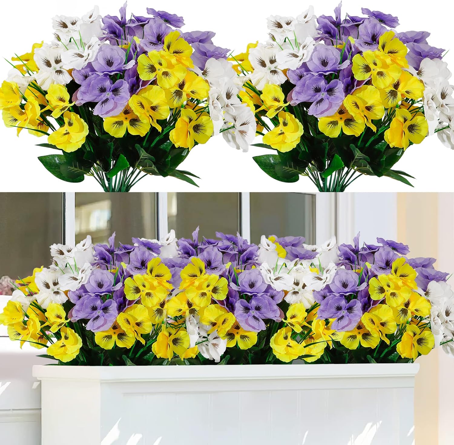 TOCHGREEN Artificial Fake Flowers Outdoor UV Resistant