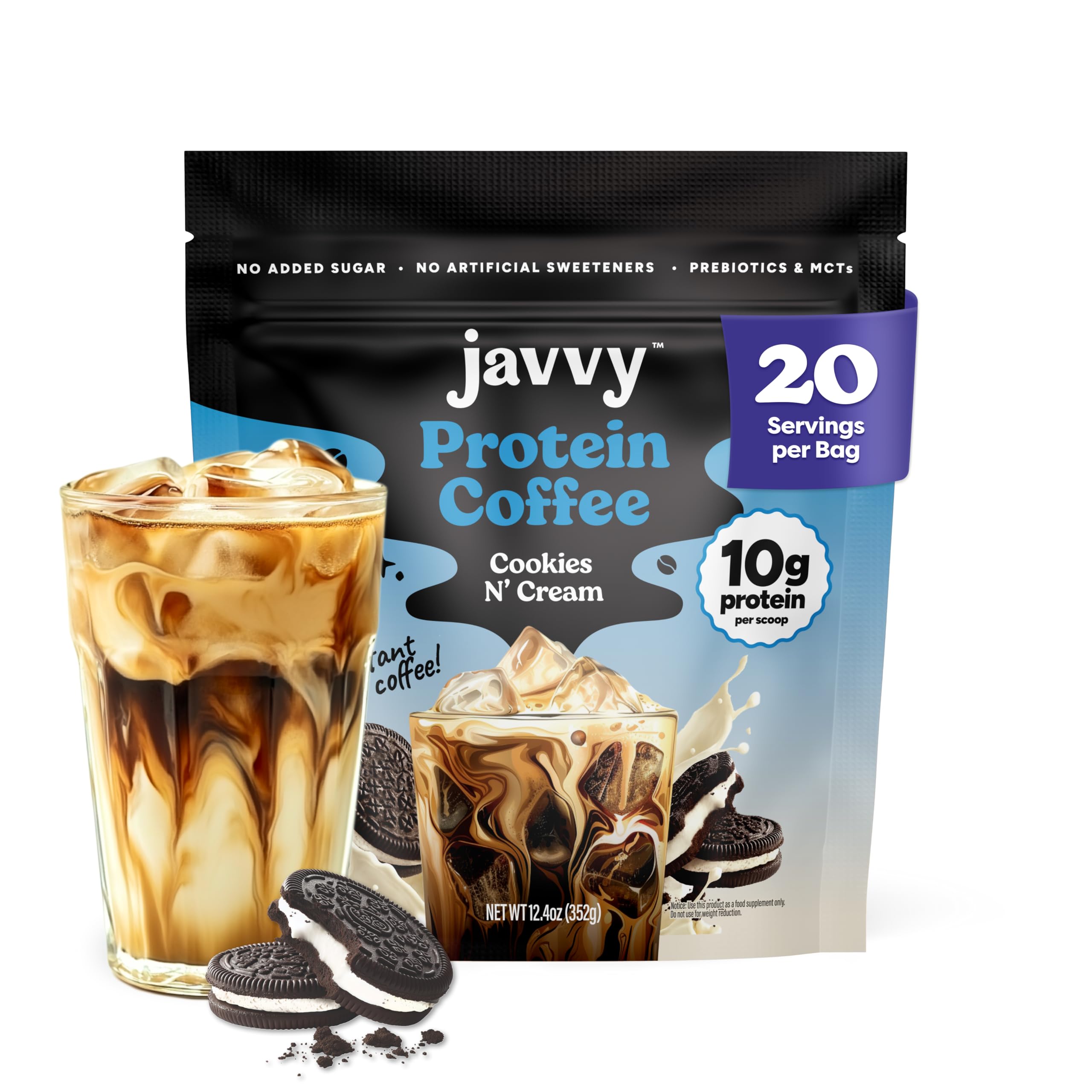 Javvy Protein Coffee for Cold Brew & Iced Coffee, French Vanilla V3 — view 24