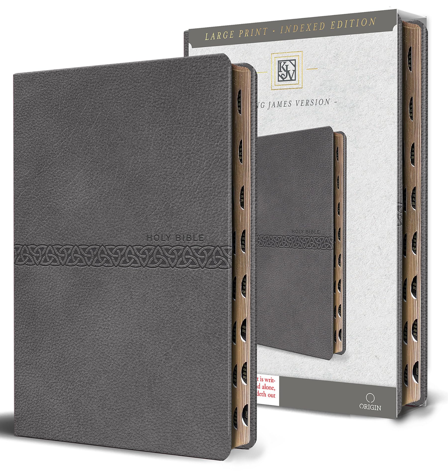 KJV Medium Format Large Print Gray Leathersoft with Index by ... - 9798890981844