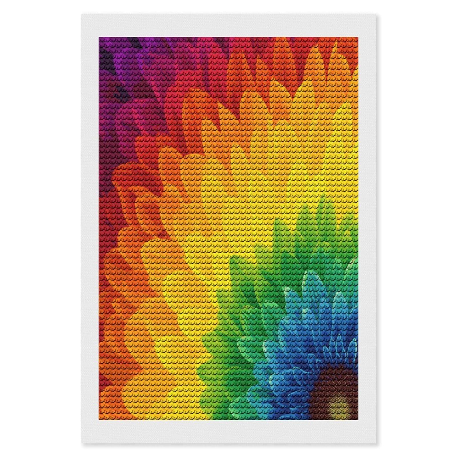 JTREHY Sunflower Rainbow Diamond Art Kits Personalized DIY Round Diamond Painting Kits for Beginner Full Drill Diamonds Dots Paintings for Adults Gem Art Crafts Home Decor