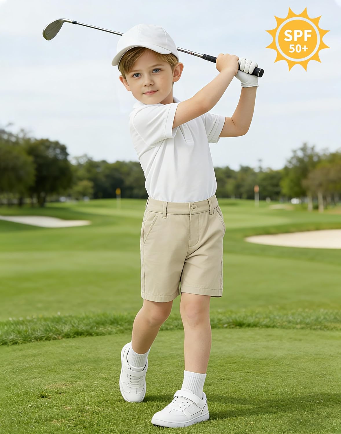 2T 3T 4T 5T Toddler Boys Performance Shorts Stretch Lightweight Casual Khaki Hybrid Chino Dress Shorts School Uniform - Image 3