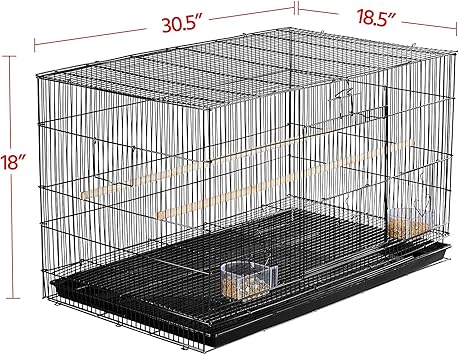 Yaheetech 30 Flight Bird Cage Stackable Design for Small and Medium Birds with Slide Out Tray and Bottom Grate Budgies Cockatiels Lovebirds Canaries Parakeet Cage