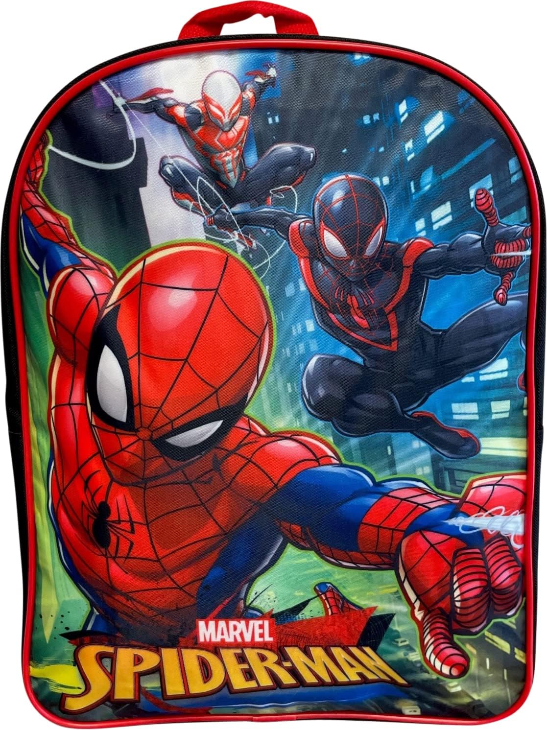 Ruz Spiderman 15-Inch School Backpack in Black and Red