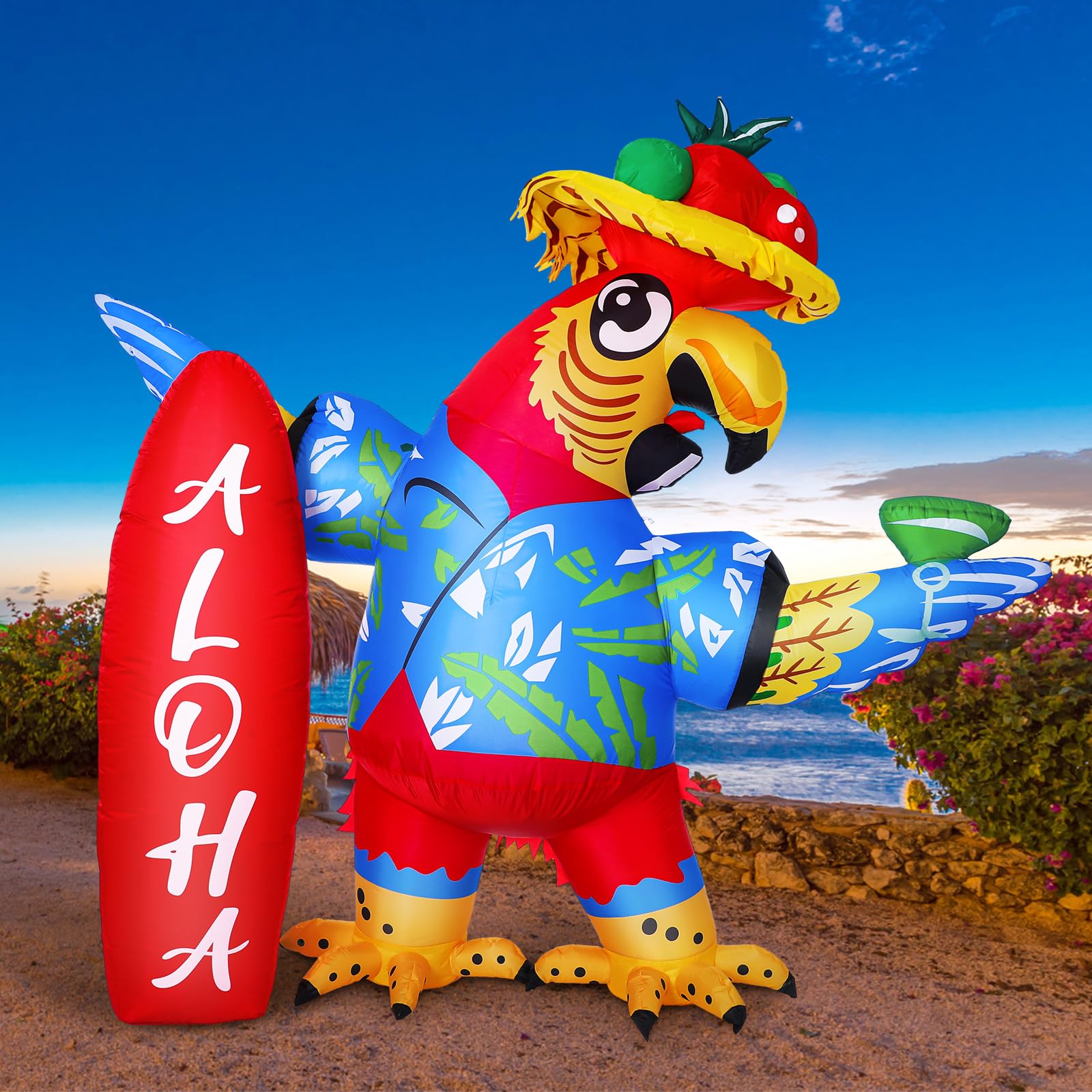 Photo 1 of Leyndo Inflatable Parrot Decoration - 6.56ft Multicolor LED