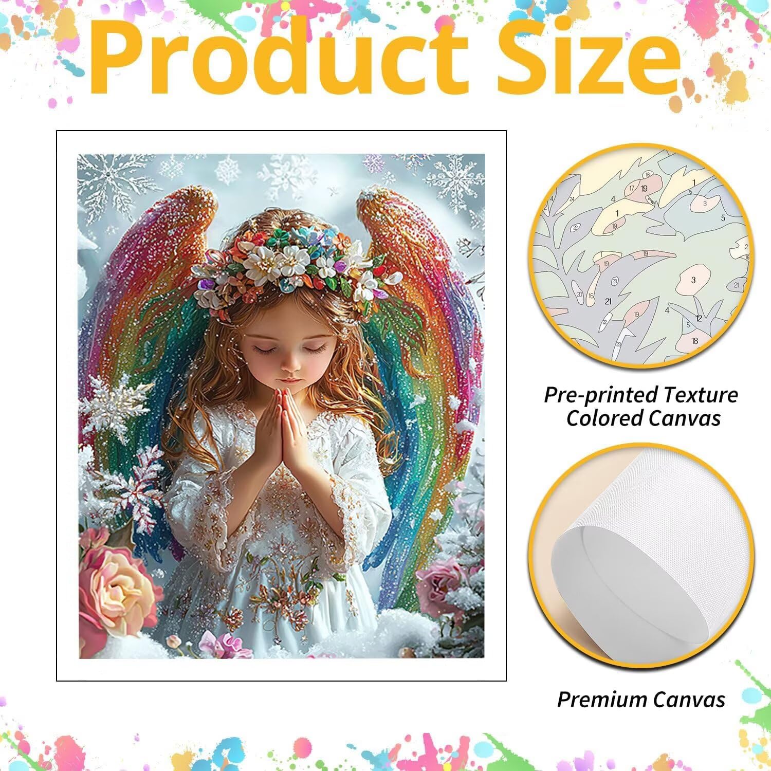 WEISHIWE Fille ange Peinture Numero Adulte Kits, 80x100cm m-953