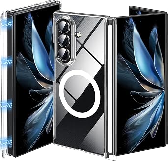 Hensinple Magnetic for Samsung Galaxy Z Trifold Case, Z Trifold Case [Compatible with MagSafe]Transparent Military Grade Drop Magnetic Hinge Protection Rugged Slim Protective Bumper Phone CoverClear