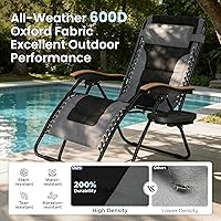 Vista 6 de Phi Villa - Sillón reclinable (tamaño XL, acolchado, gravedad cero, reposabrazos de madera, con soporte para tazas), gris