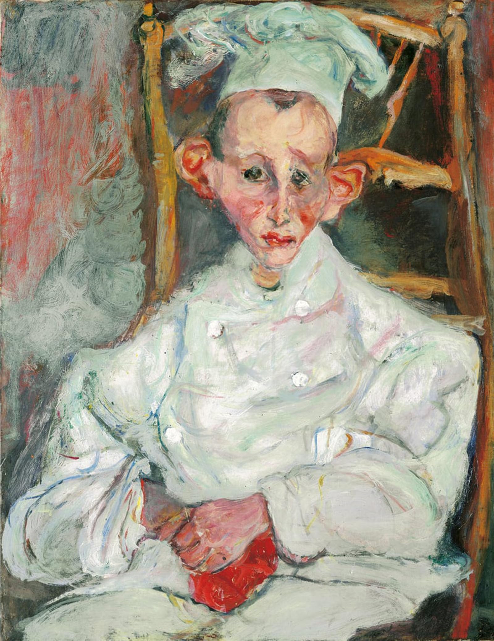 SERENDIPITP Abstract Painting Mural Print Picture Wall Decor Painting the Little Pastry Cook From Cagnes by Chaim Soutine Vintage Wall Artwork for Home Decor 60x90cm