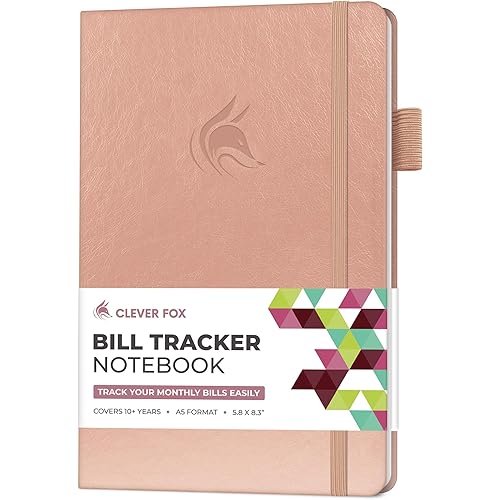 Clever Fox Bill Tracker Notebook – Monthly Bill Payment & Home Finance Organizer with Pocket – Efficient Budget & Expense Planner – Ledger Book to Manage Paying Bills for Saving Money (Rose Gold)