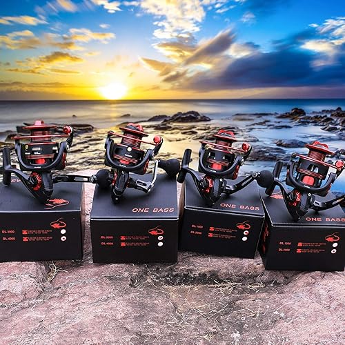 Miniatura 7 de One Bass Carrete de pesca ligero de agua salada  Carrete giratorio de fibra de carbono de 39.5 libras, 12+1 BB ultra suave todo aluminio para agua