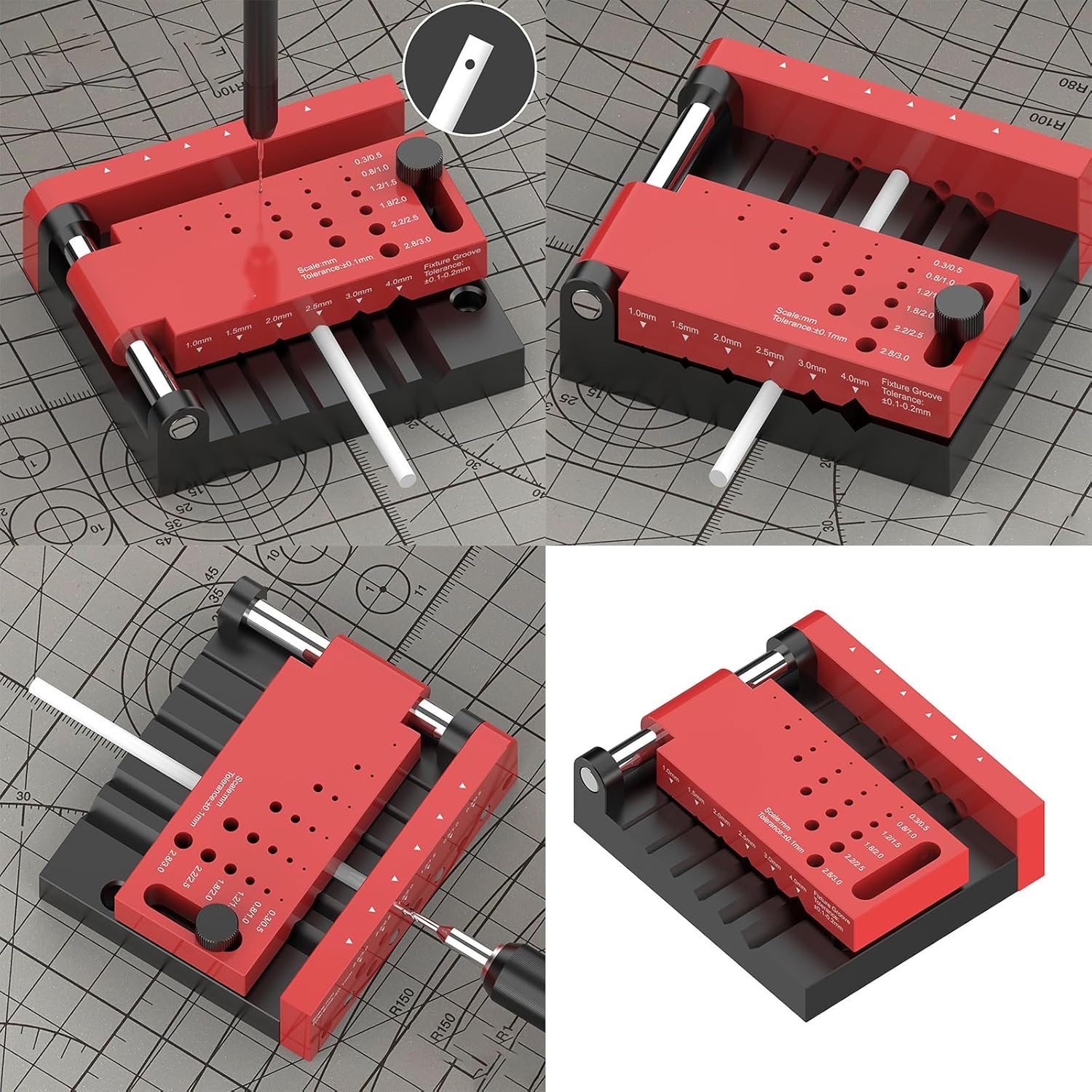 Accurate Metal Drilling Guide Borehole Positioner Locator for Woodworking and Projects with Proper Positioning Woodworking Drill Hole Locator