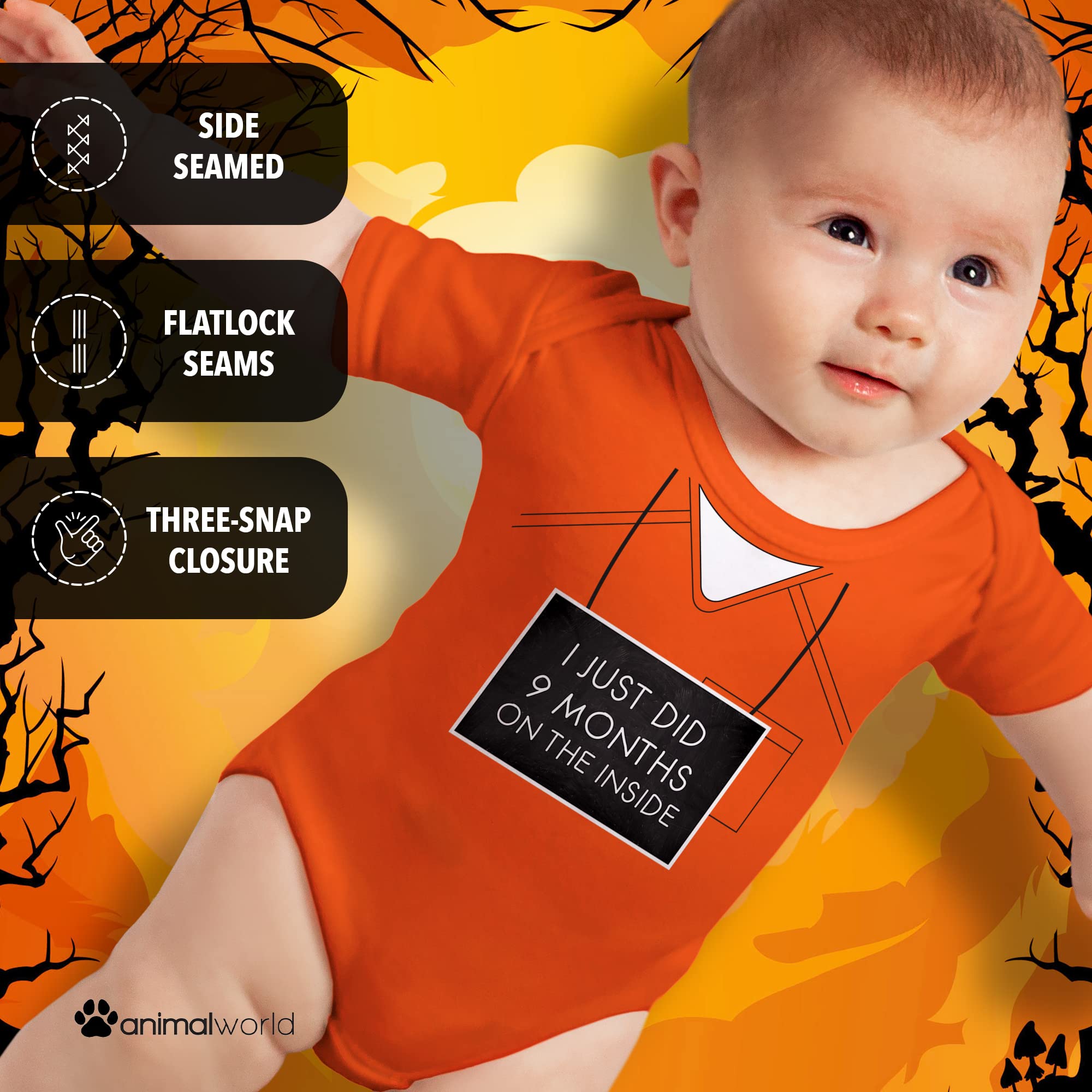 Baby Prisoner Costume Set - Short Sleeve Bodysuit & Hat For Infants 3-6 Months (Unisex) - View #12