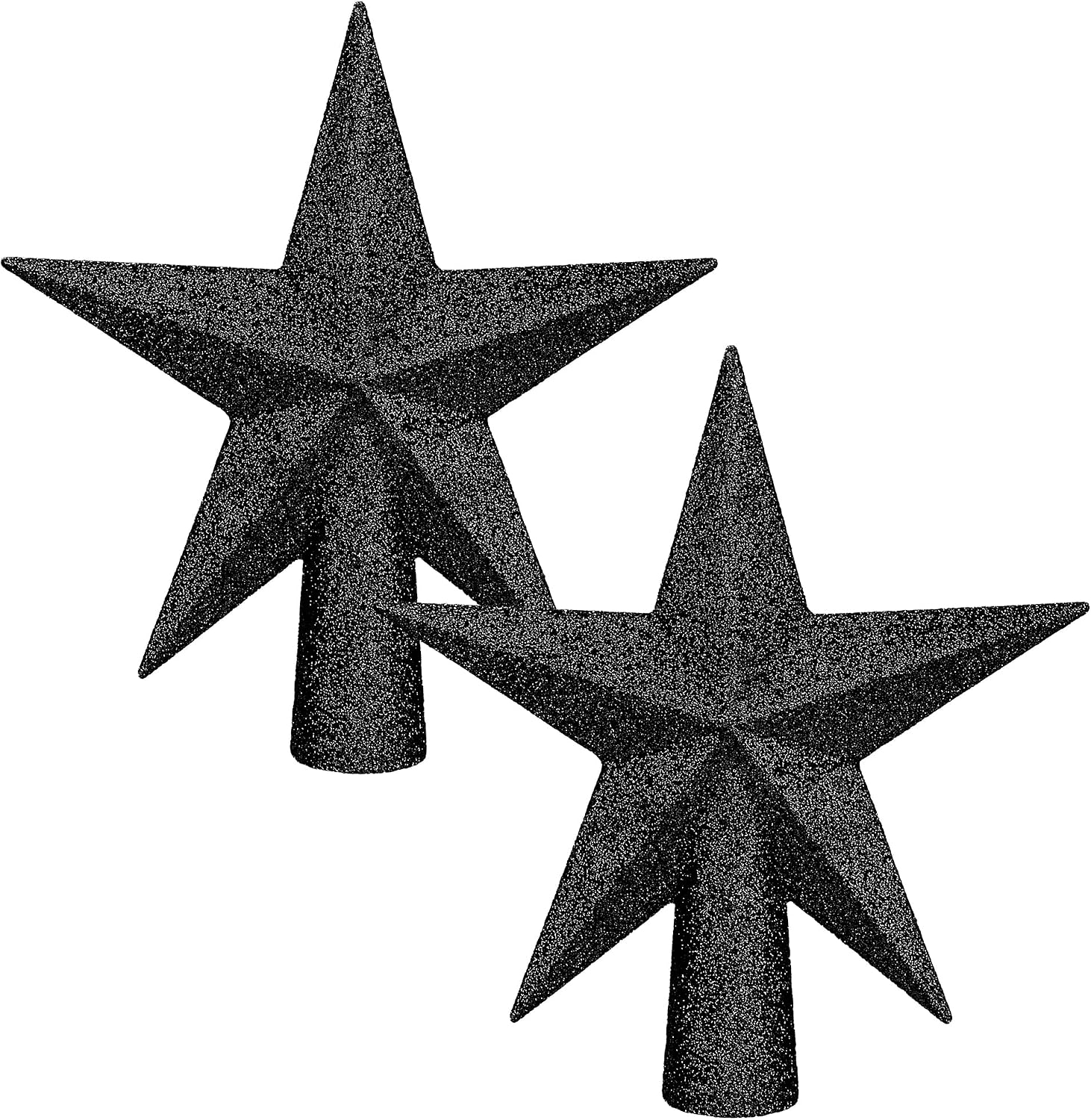 Aneco 2 Pack Glittered Christmas Tree Topper Star Treetop for Small Christmas Tree Decoration or Home Decor, Hard Plastic