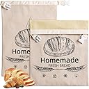 2 Pack Beeswax Bread Bags for Sourdough,Reusable Organic Linen Beeswax Bread Bag for Homemade Sourdough 17 x 12.6 Inches Food Storage Cloth Bag – Freezer-Friendly & Freshness Preservation (Beeswax) | Homemade