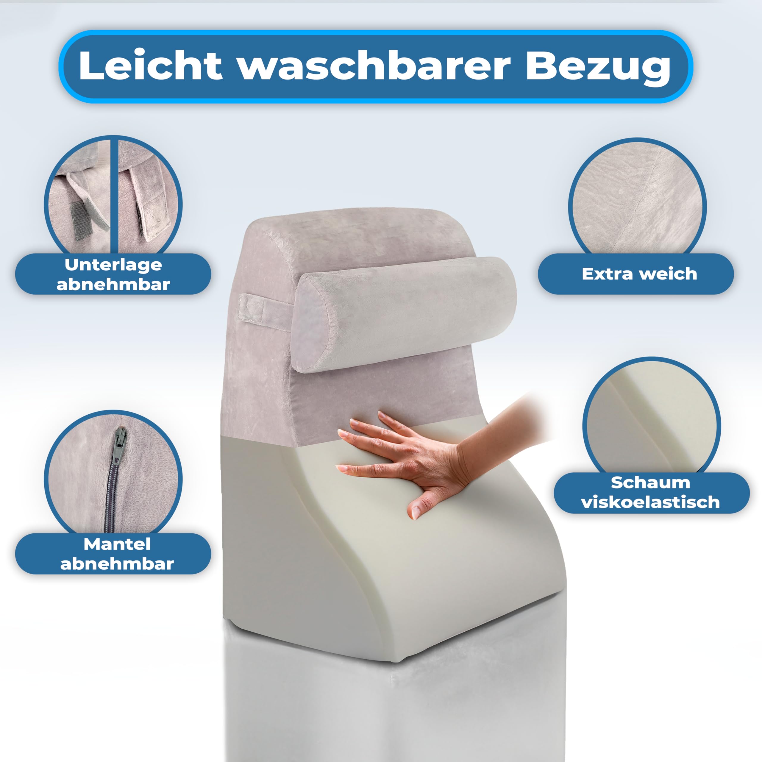 Keilkissen Aus Memory Foam – Für Bauchliegen, Workouts & Entspannung, Maschinenwaschbar, Space Grey