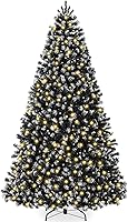 Vista 9 de Best Choice Products Árbol de Navidad de abeto azul preiluminado, decoración artificial con bisagras completas, 420 luces incandescentes blancas