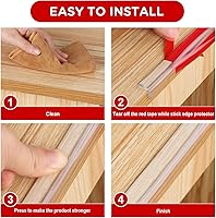 Vista 7 de Protector de esquina transparente de 20 pies con 4 esquinas, protector de esquina a prueba de bebés, protector de esquinas para muebles