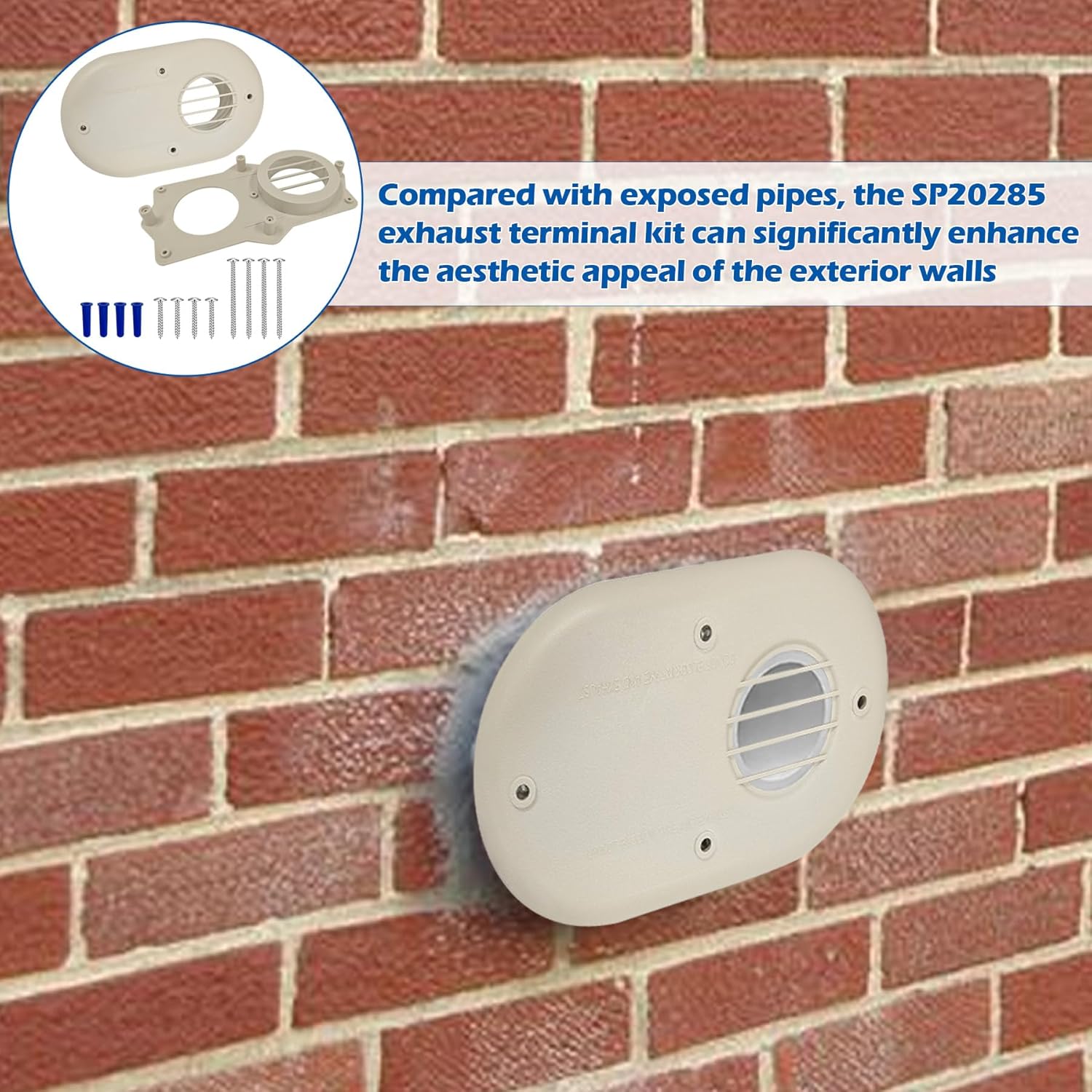 3-Inch Vent Termination Kit, Compatible with Rheem Condensing Indoor Gas Tankless Water Heaters Replace SP20286