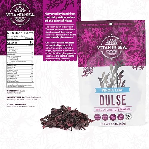 Miniatura 2 de Alga de mar dulce cruda USDA orgánica y kosher cosechada a mano del océano Atlántico de Maine, Coast Vegan Sea Vegetables VitaminSea