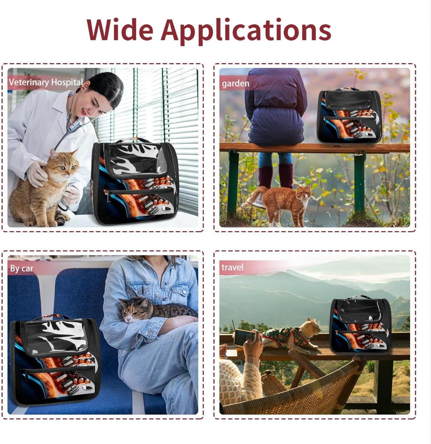 Portable Travel pet Backpack Carrier Hamster Bag Small Dog cat Carrier Breathable Hang Bag, Cool Electric Guitar (1)