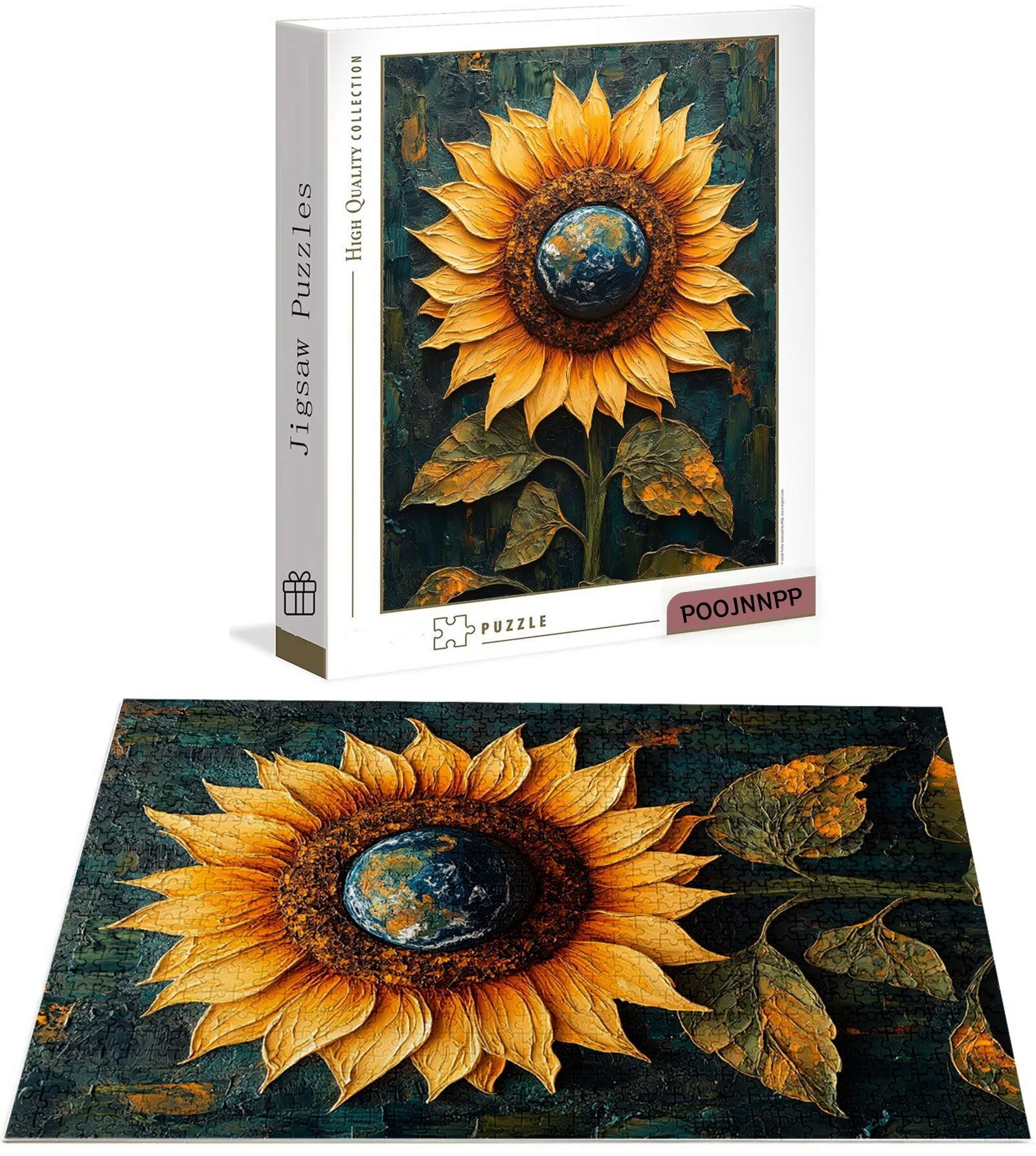 Puzzle 2000 Pezzi per Adulti, Puzzle Girasole in Legno per Adulti, Puzzles Fiore Impegnativi, Giochi Educativo per Famiglie, Rompecapo con Scatola per Decorazioni Casa, Donna Regalo di Natale B-7799