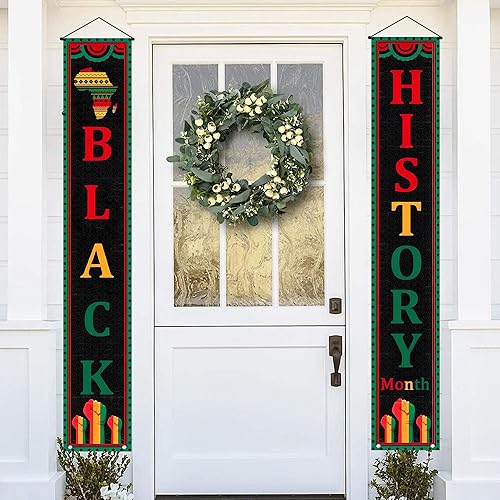 Cartel de la puerta delantera del mes de la historia negra, decoración del mes de la historia negra para porche, patio, chimenea, fiesta