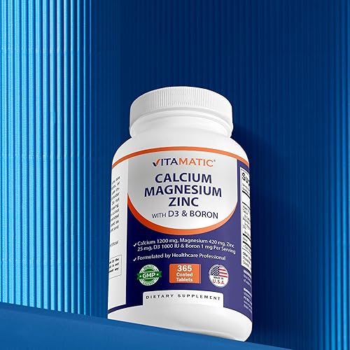 Miniatura 4 de Vitamatic Calcio Magnesio Zinc D3 Boro Suplemento de 365 tabletas recubiertas Calcio 1200 mg, magnesio 420 mg, zinc 25 mg, vitamina D3 1000 UI