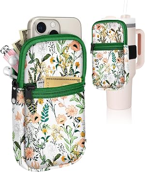 Water Bottle Pouch Backpack for Stanley Quencher Cup - 40 30 oz Tumbler Bag Purse Fanny Pack Wallet for Phone Keys Gym Accessories