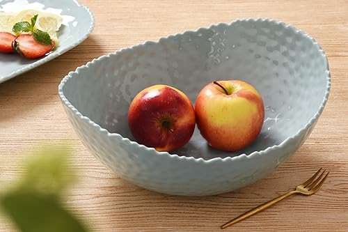 Miniatura 7 de Pampa Bay Cuenco ovalado grande de melamina inastillable, 11.3 x 9 pulgadas, para alimentos, congelador, apto para lavavajillas, aguamarina