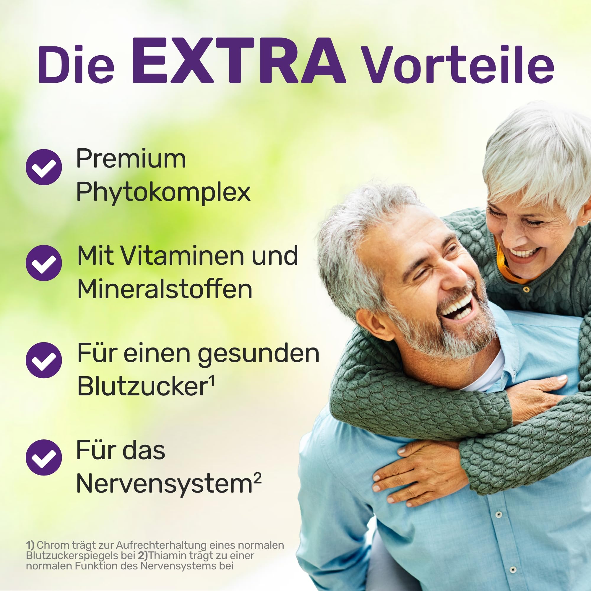 Glycowohl Extra Blutzucker Komplex – mit Chrom, OPC & Maulbeerblattextrakt | Chrom trägt zur Aufrechterhaltung eines normalen Blutzuckerspiegels bei · OPC, Maulbeerblatt, Vitaminen & CoQ10
