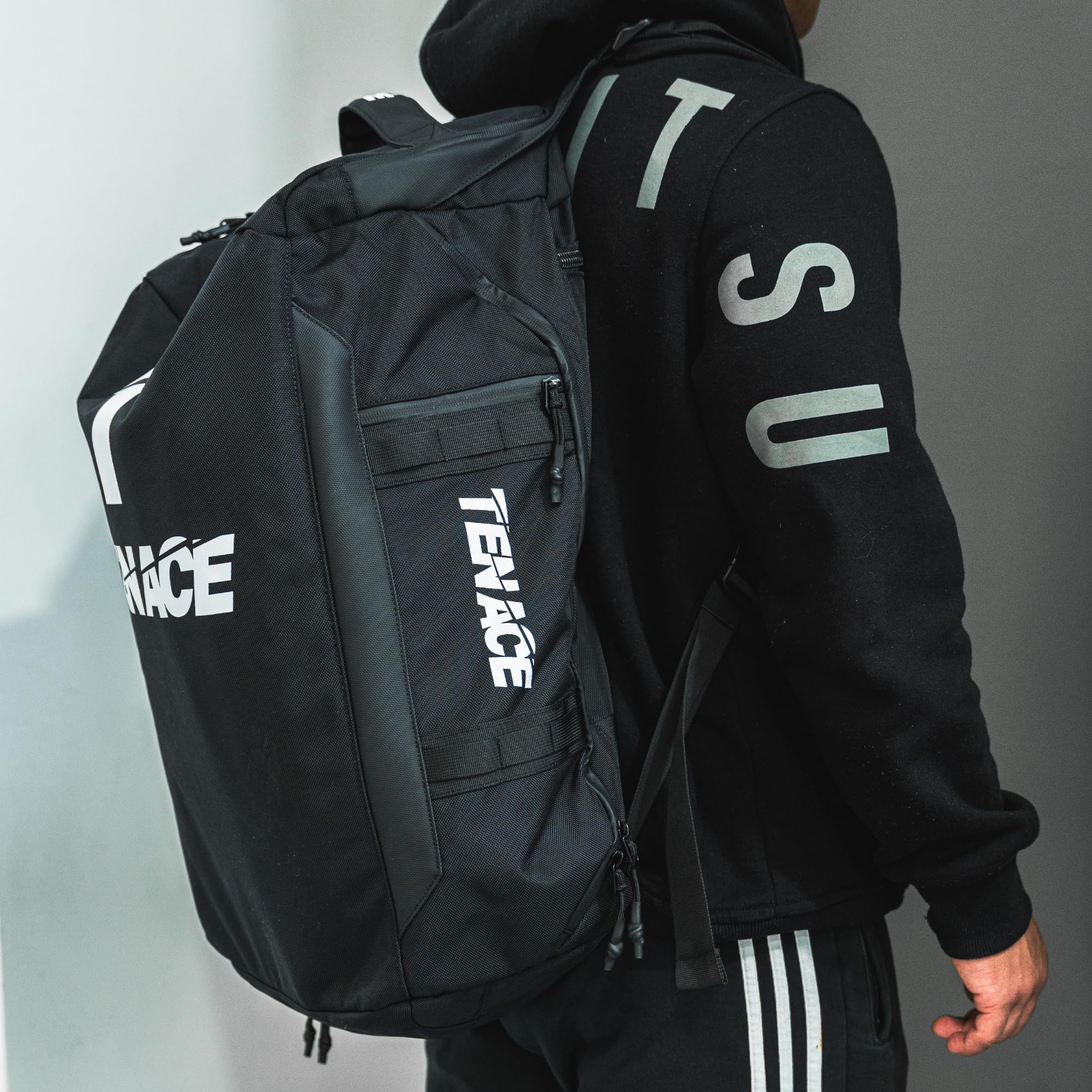 Tenace Mochila Grande con Zapatillero Jiu Jitsu, MMA - Bolsa Deporte Grappling, Boxeo, Muay Thai Grande y Durable para Artes Marciales