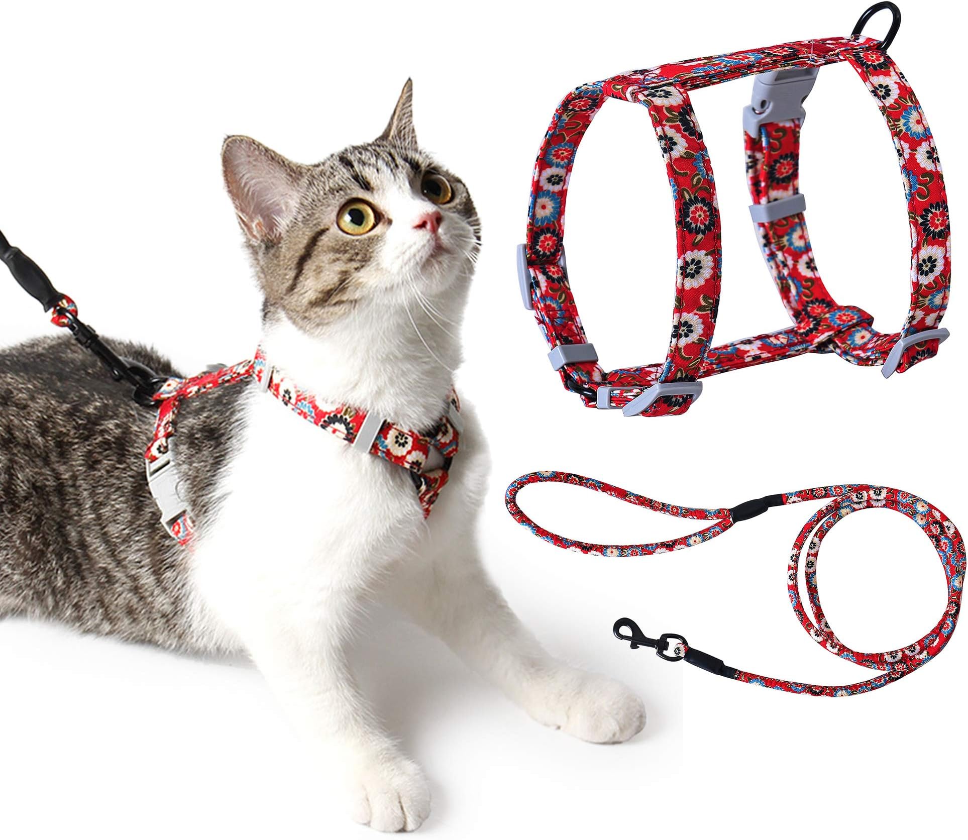 PETCUTE Katzengeschirr Mit Leine – Atmungsaktive Weste Aus Mesh-Gewebe, Klettverschluss, Verstellbar, Für Kleine Hunde & Katzen – Schützt Nacken & Luftröhre