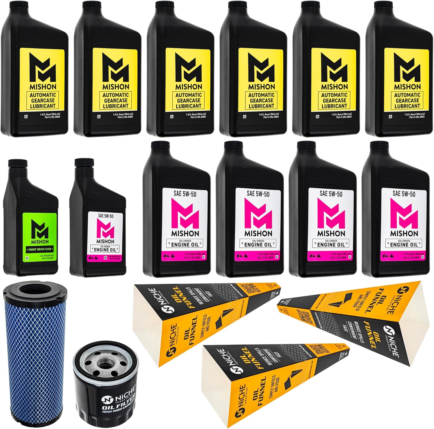 MISHON Full Service Engine Oil Change Kit for Polaris Ranger 1500 Crew XD Northstar (2025)