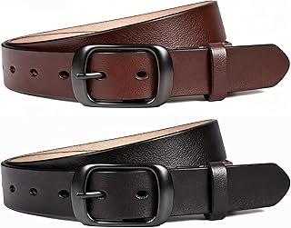West Leathers Genuine Leather Belts for Women with Classic Pin Buckle