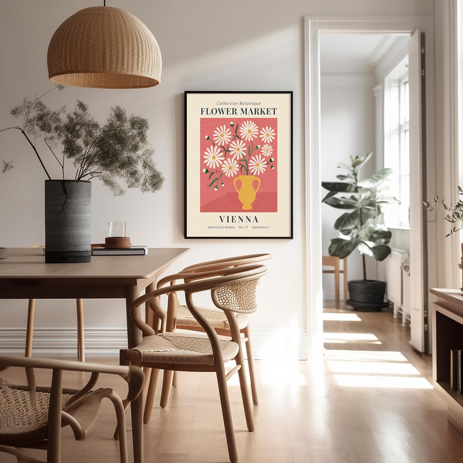 Poster Master Vintage Flower Market Poster - Retro Vienna Print - Floral Art - Gift for Men, Women & Florist - Aesthetic Decor for Kitchen, Office or Flower Shop - 8x10 UNFRAMED Wall Art