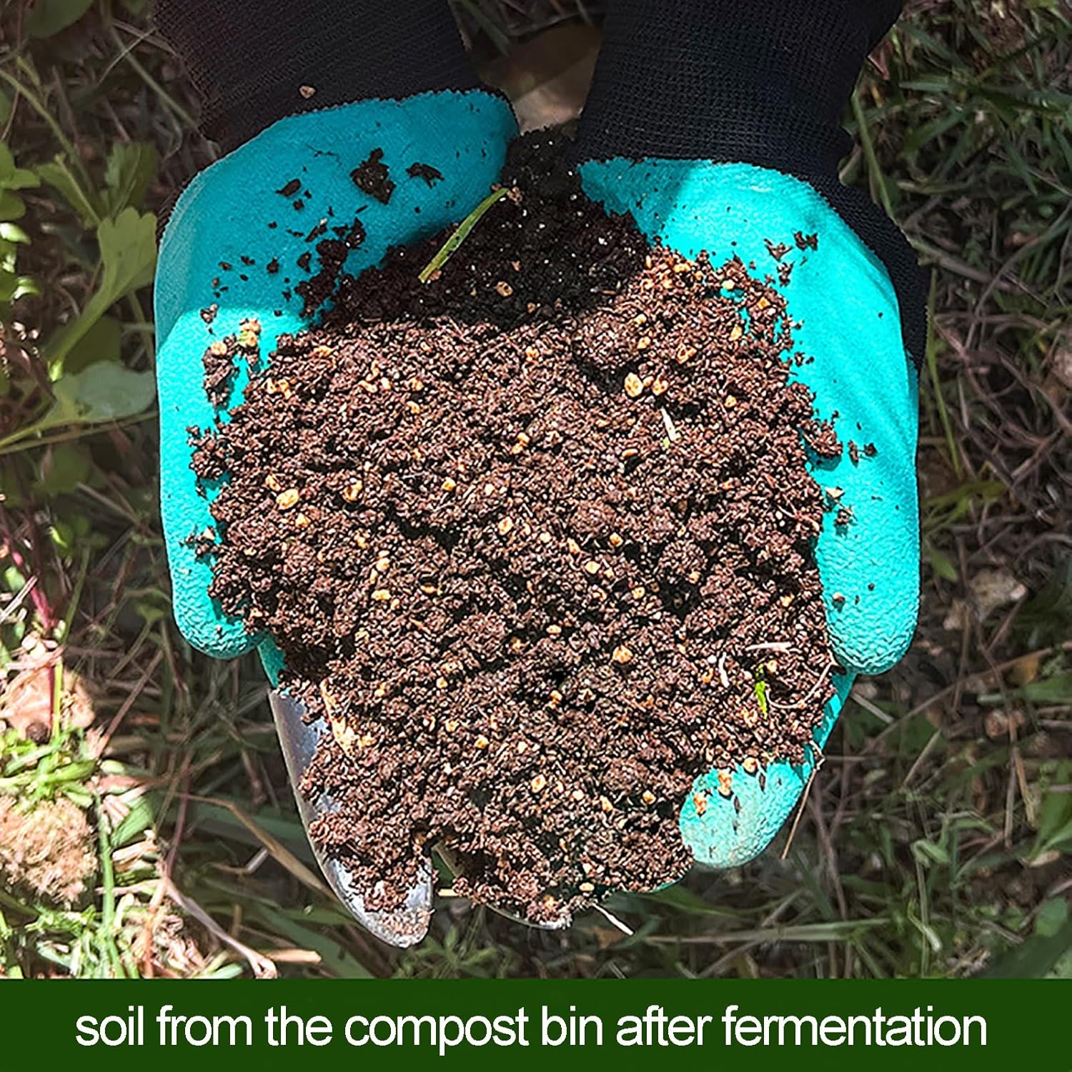 Gtzly Compost Bin, 120 Gallon (450 L) Large Outdoor Composting Box w/Top Flip Latch-on Lid, Bottom Exit Door, Grass Food Trash Composter Barrel for Garden Yard