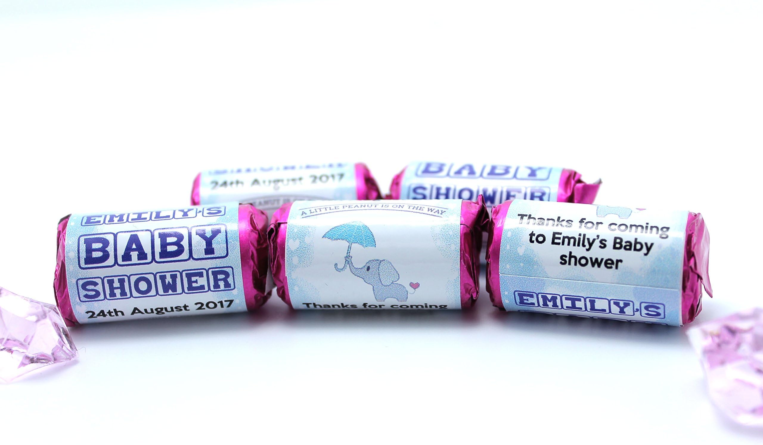 – x35 Personalised Baby Shower Sweets Mini Love Hearts Party Favours for guestsIts a Boy! Each roll Contains 7 Individual Sweets Suitable for Vegetarians