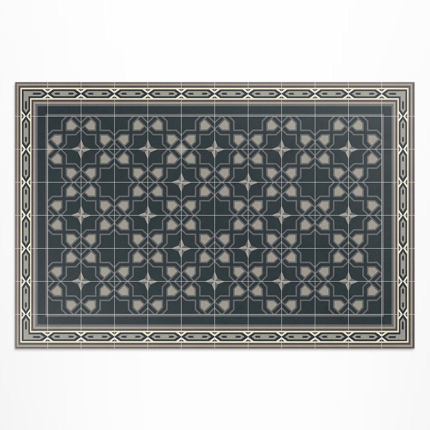 Tapis d'extérieur 80x120 cm PVC rectangulaire imperméable à motif étoiles géométriques pour balcon