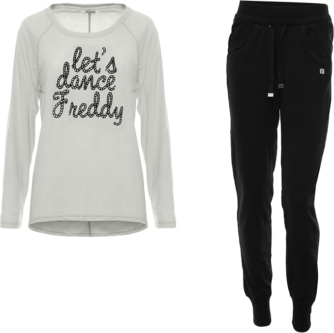 Freddy Pantalone+t-shirt Completo sportivo, Donna, Nero (Nero/Bianco),  Large (Taglia produttore:L) : MainApps: Amazon.it: Abbigliamento